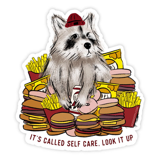 Self Care Racoon Sticker