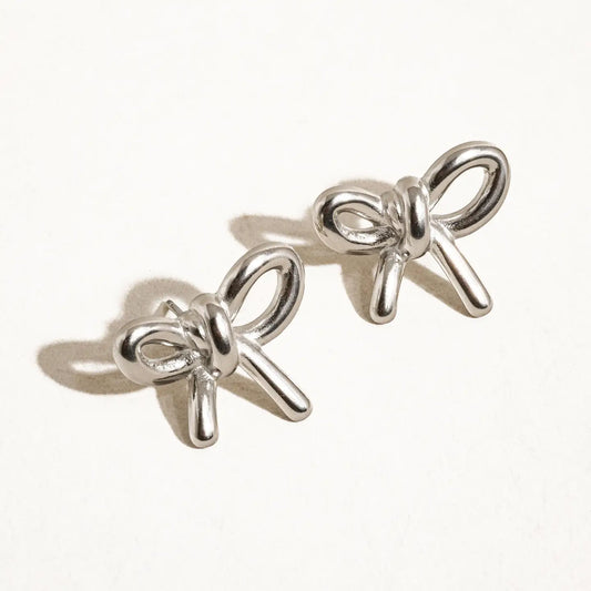 Silver Bow Earrings