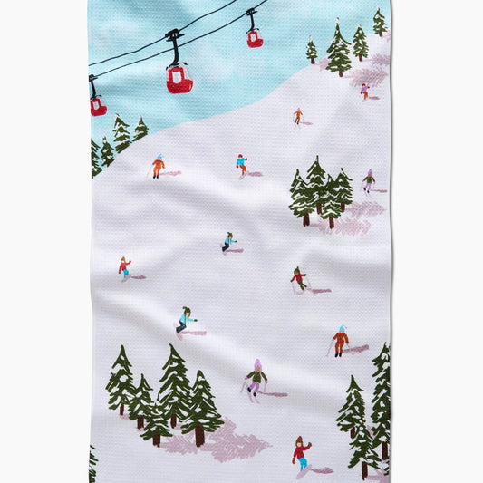 Geometry Tea Towel- Winter Skiing Trip