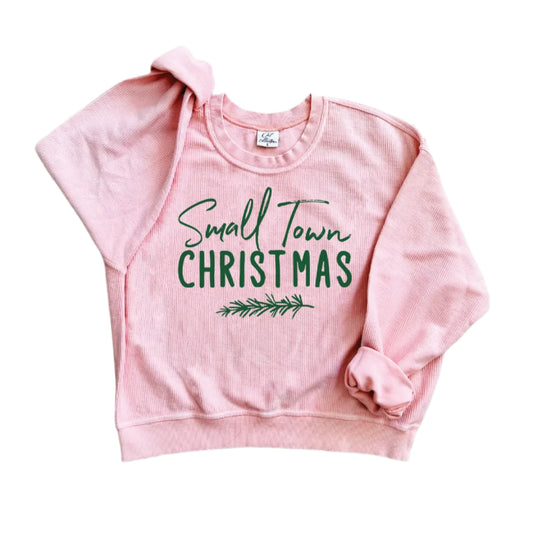 Small Town Christmas Vintage Thermal Pullover