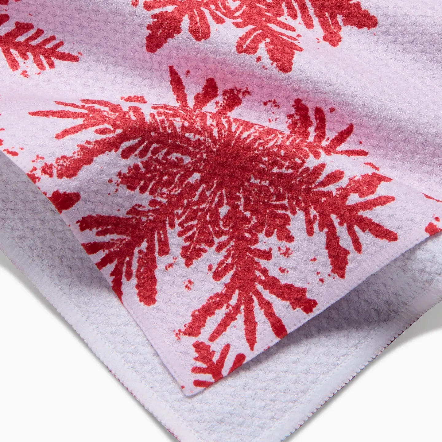 Geometry Tea Towel- Snowy Days Red