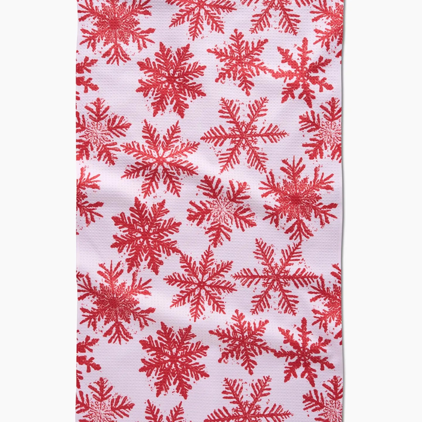 Geometry Tea Towel- Snowy Days Red