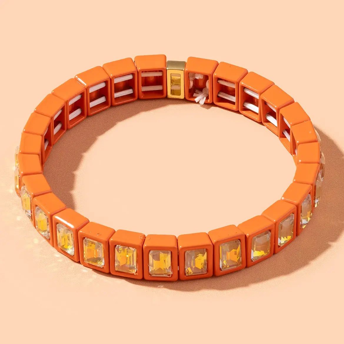 Enamel Stretch Bracelet- Penelope Spice