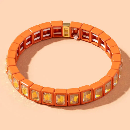 Enamel Stretch Bracelet- Penelope Spice