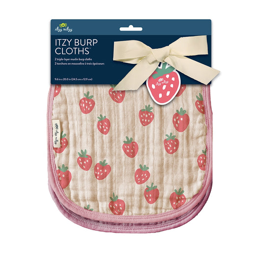 Itzy Burp Cloth- Strawberries and Cream