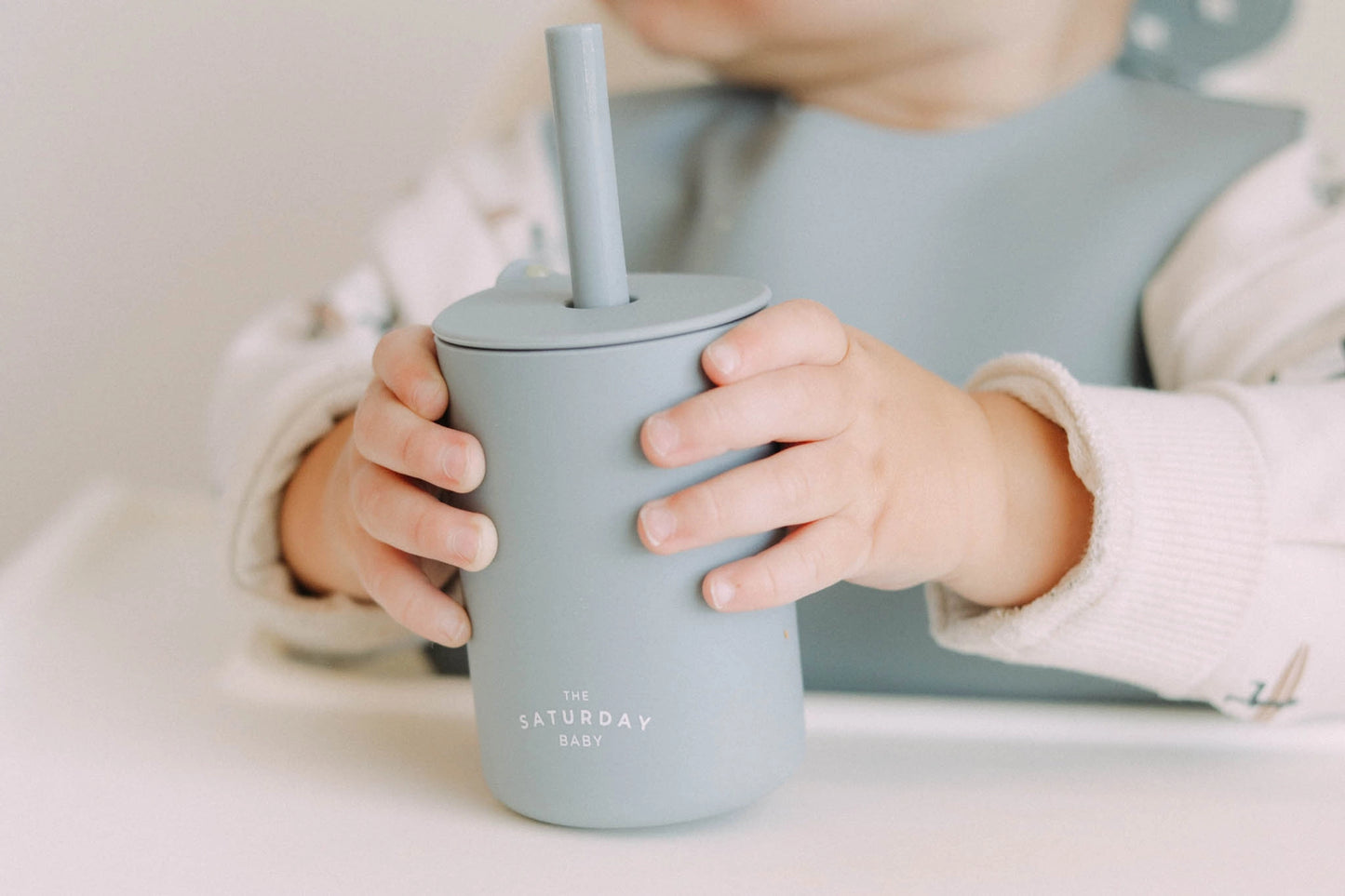 Baby Silicone Straw Cup- Sage