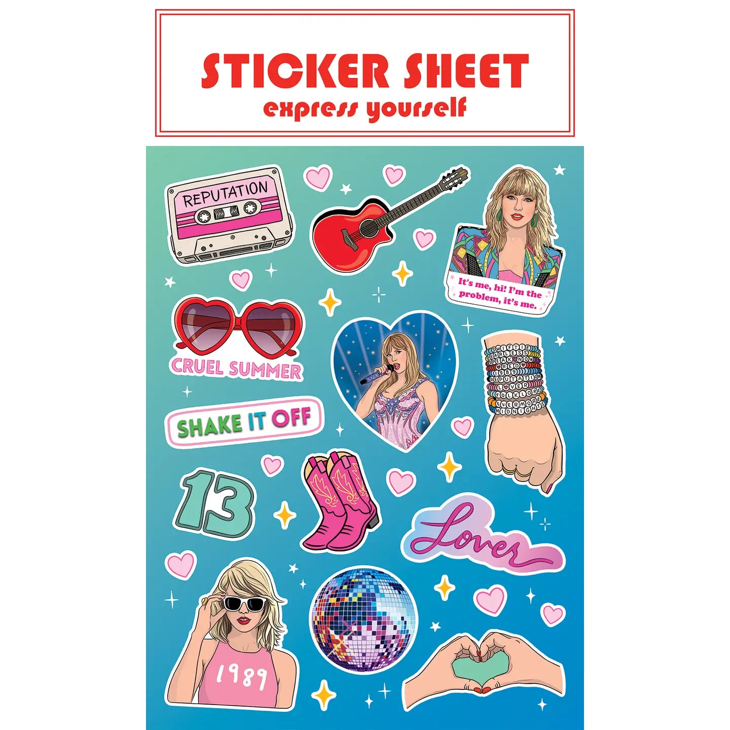 Swiftie Pop Star Sticker Sheet