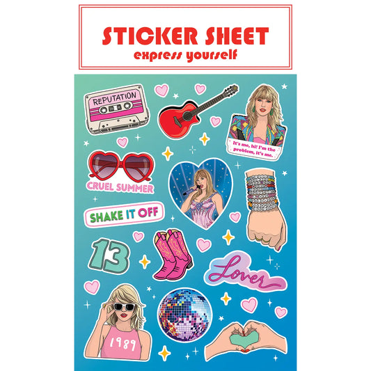 Swiftie Pop Star Sticker Sheet