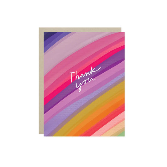 Colorful Stripes Thank You Card