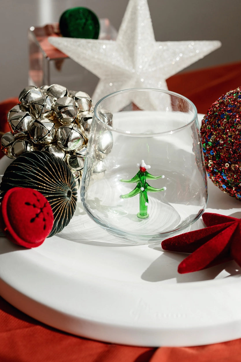 Minizoo Blown Glass Figurine Wine Glass