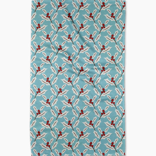 Geometry Tea Towel- Winter Holly