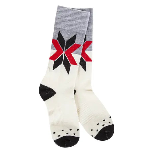 World's Softest Socks- Woods Crew Neutral Fair Isle