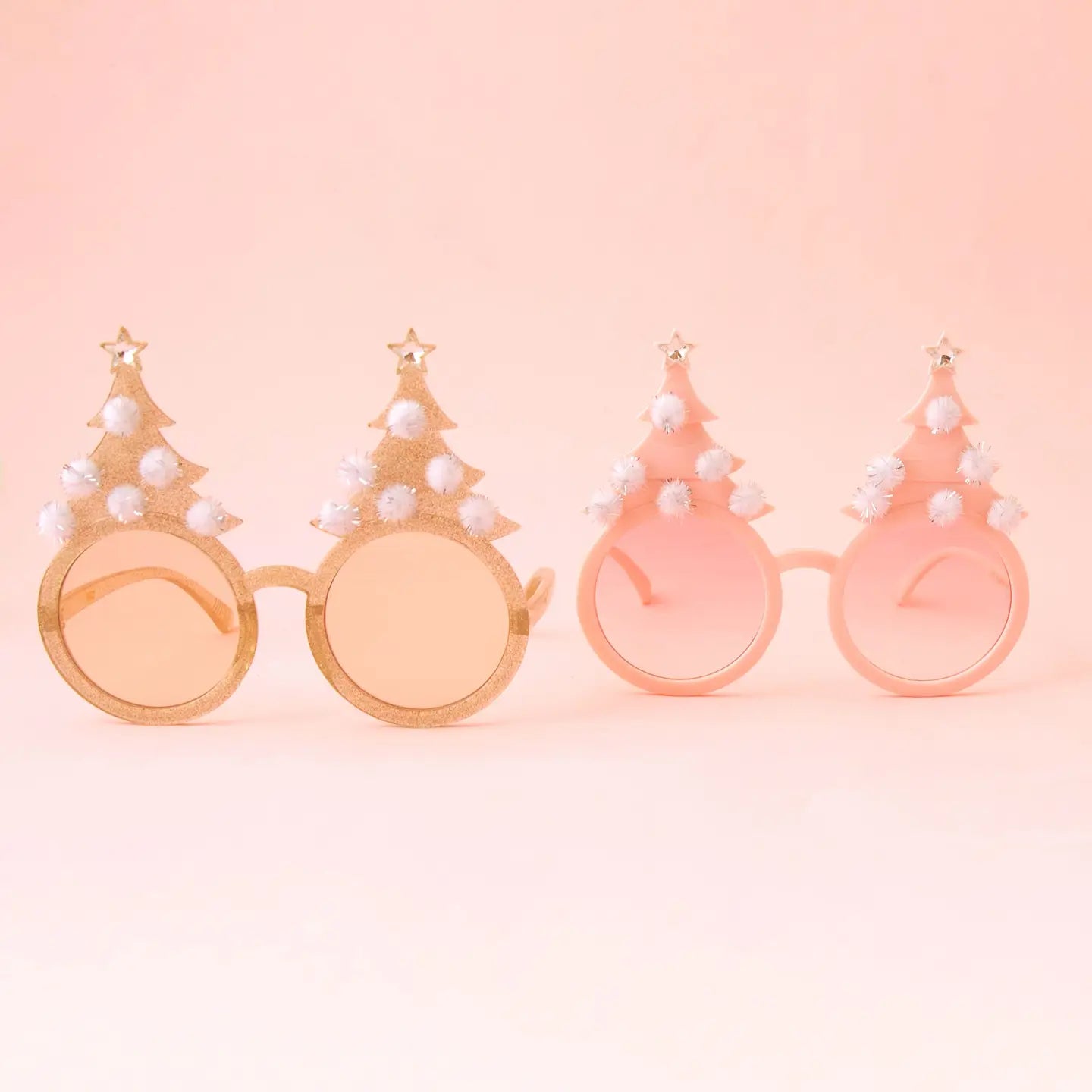 Gold Sparkle Christmas Tree Glasses