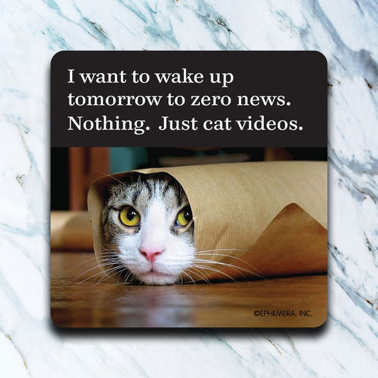 Neoprene Coaster-Zero News Cat Videos
