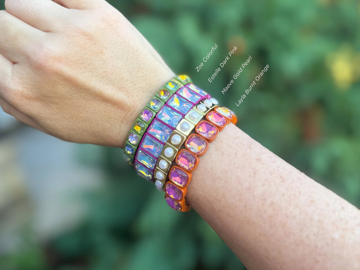 Enamel Stretch Bracelet- Zoe Colorful