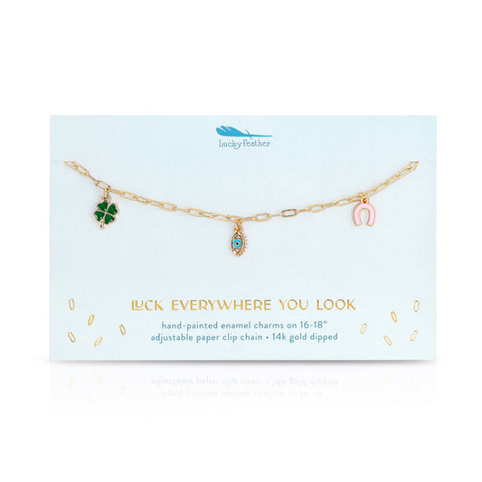 Enamel Treasure Necklace- Luck